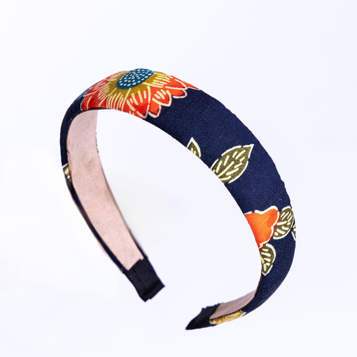 着物カチューシャ / 紺・大花(2.5cm幅)