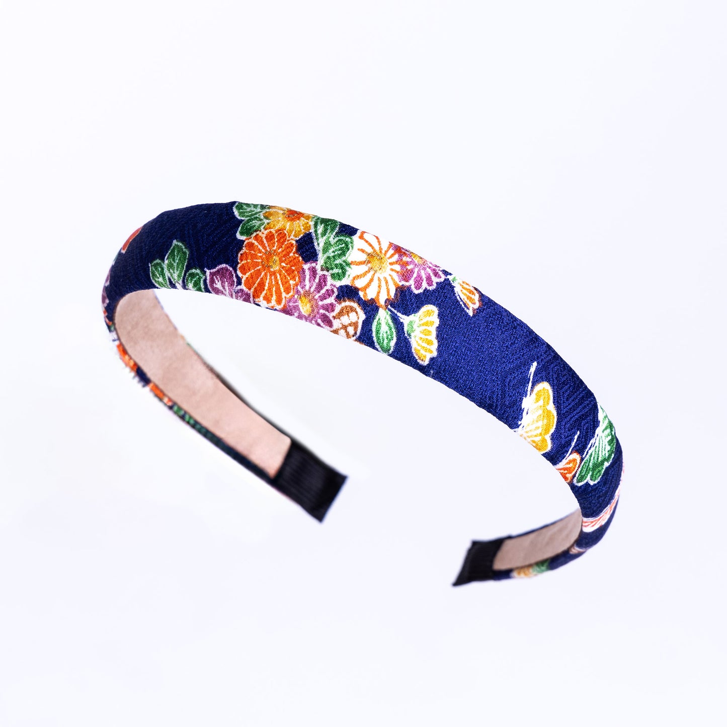 着物カチューシャ / 紺・菊(2cm幅)